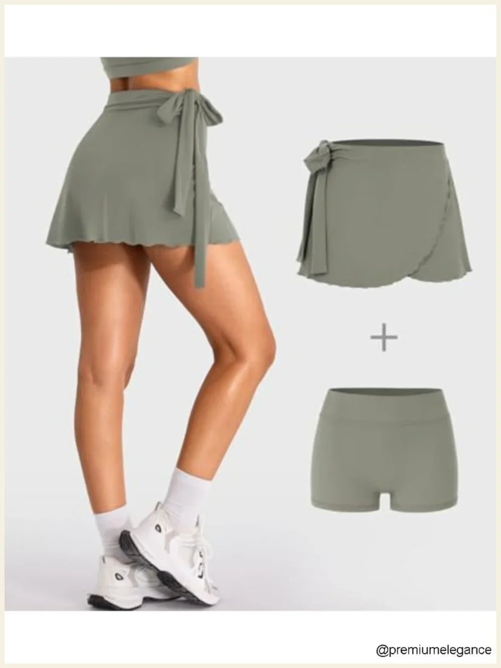 Ballet Wrap Skort with Detachable Shorts High Rise Mini Active Skirt